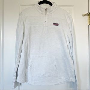 Vineyard Vines White Quarter-Zip Sweatshirt